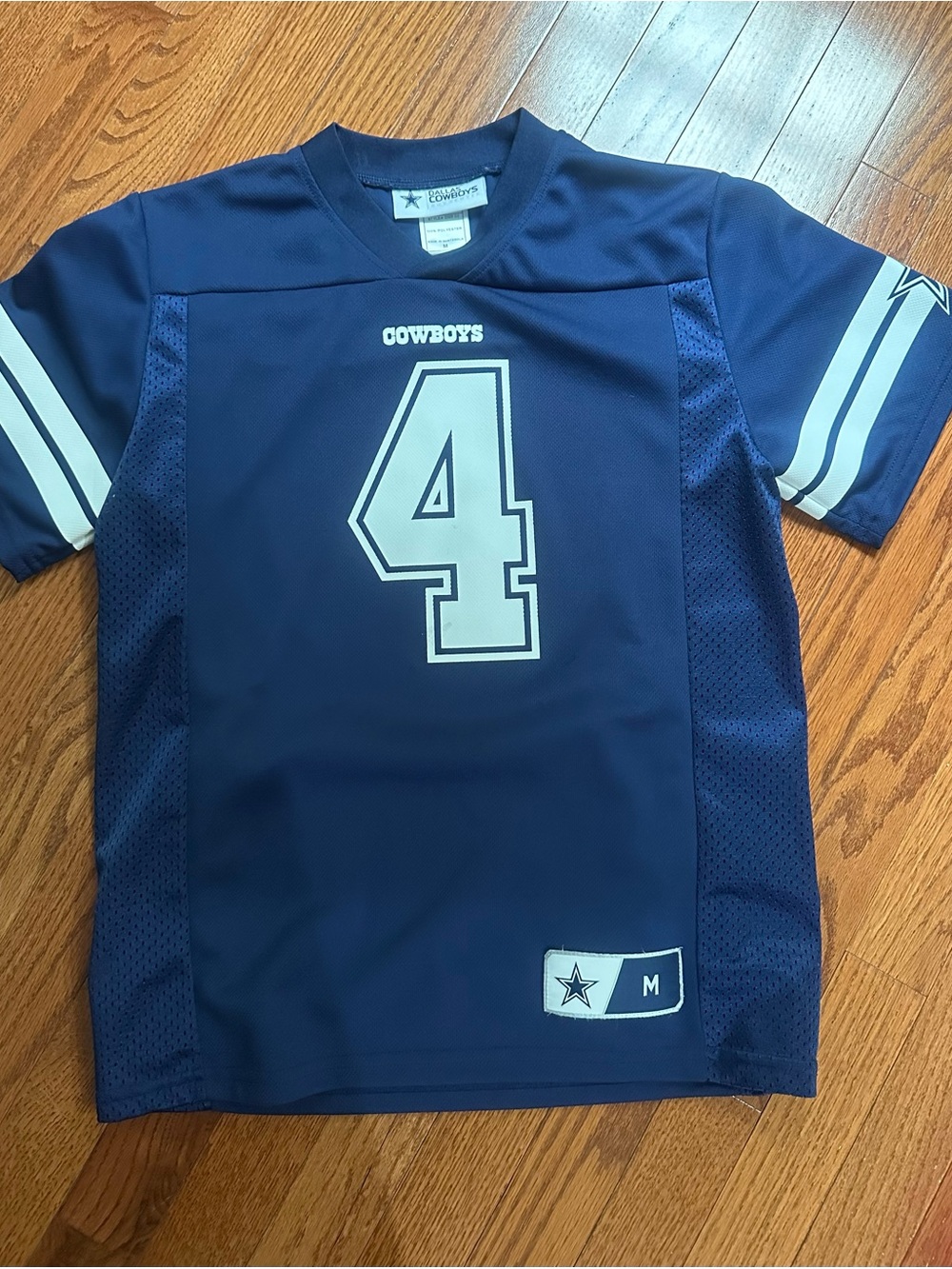 Dallas Cowboys Youth Medium Navy and White Prescott Jersey